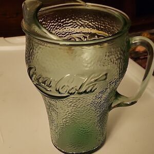 Coca-Cola Textured Glass Pitcher